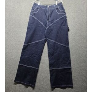 By Dylan Cyrus Jeans Women's M Navy Blue Bootcut Flare Contrast Stitch DL1763